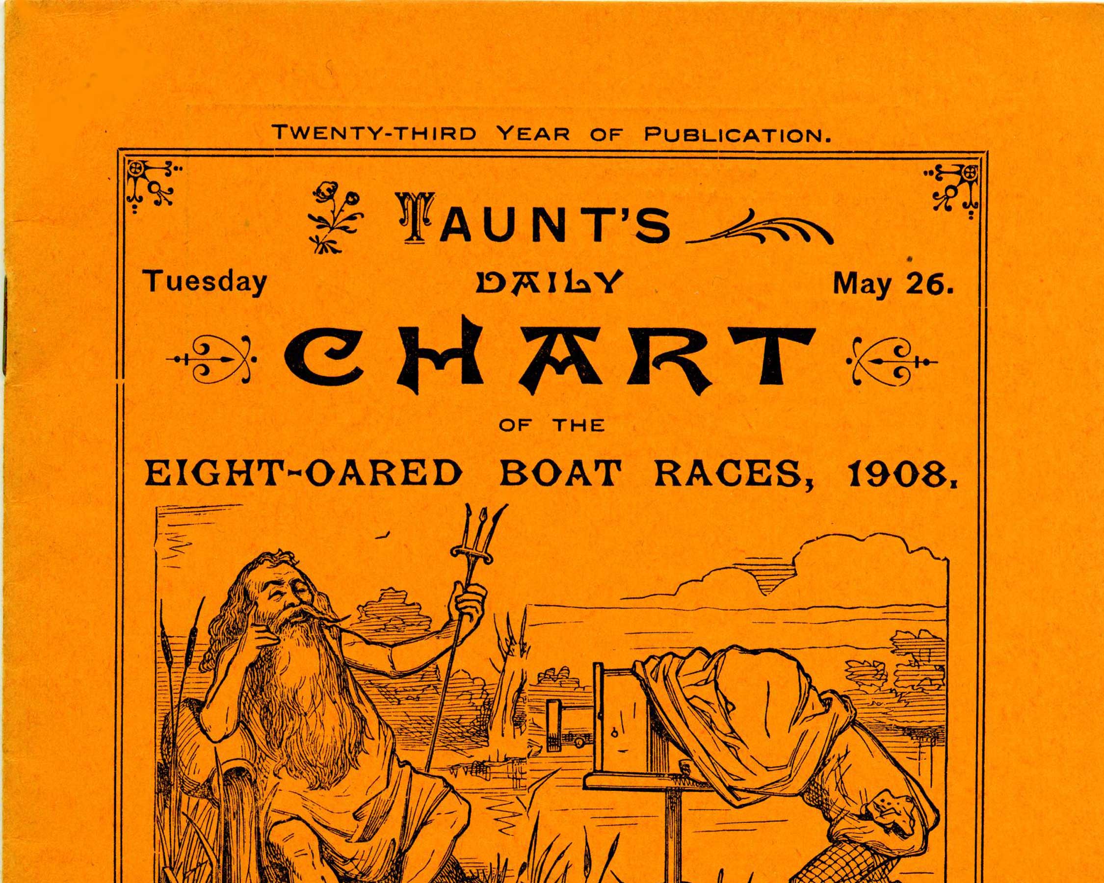 Drawing showing Father Thames posing for his photograph taken by Taunt