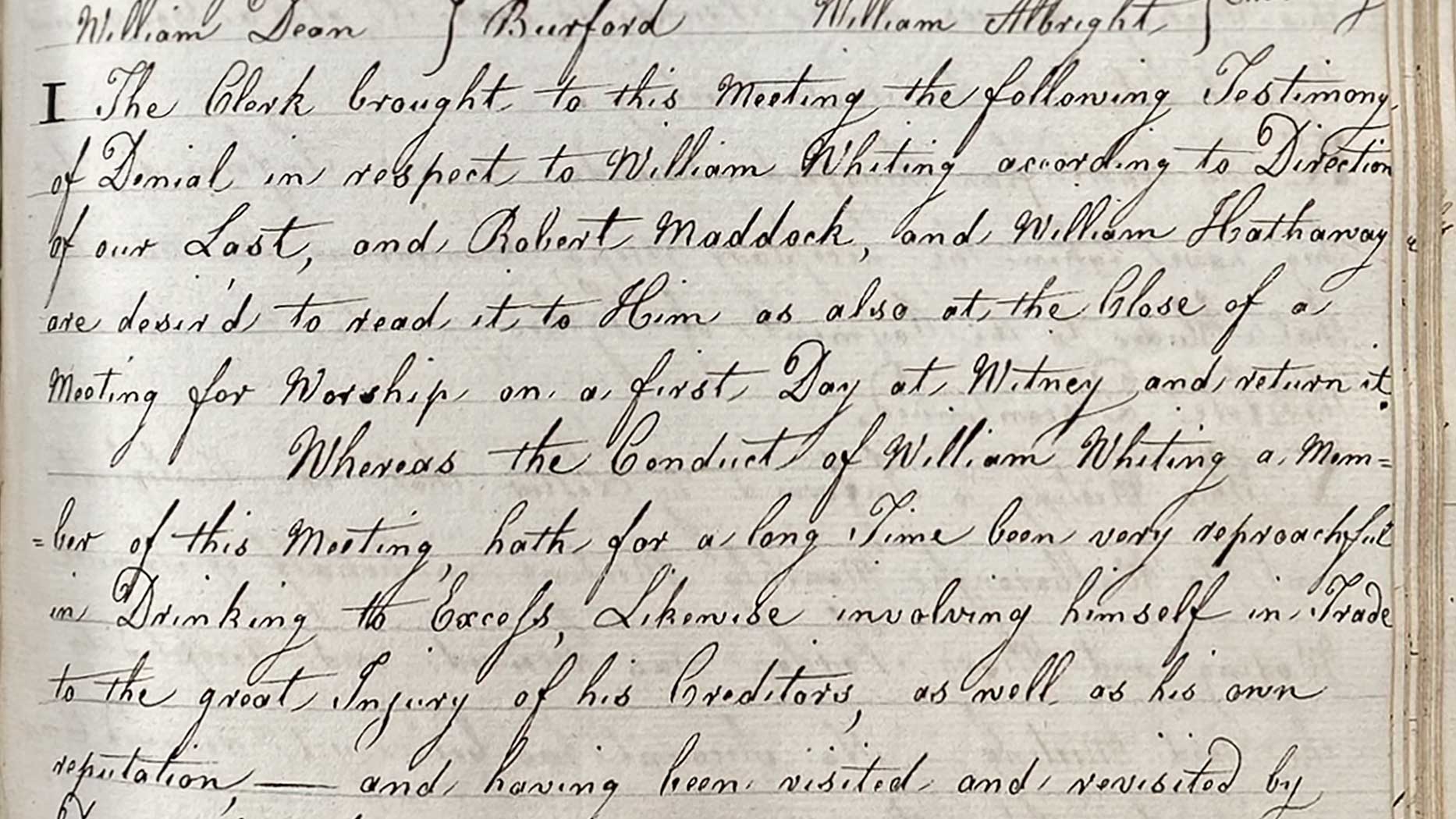 The Friends of Witney Preparative Meeting minutes