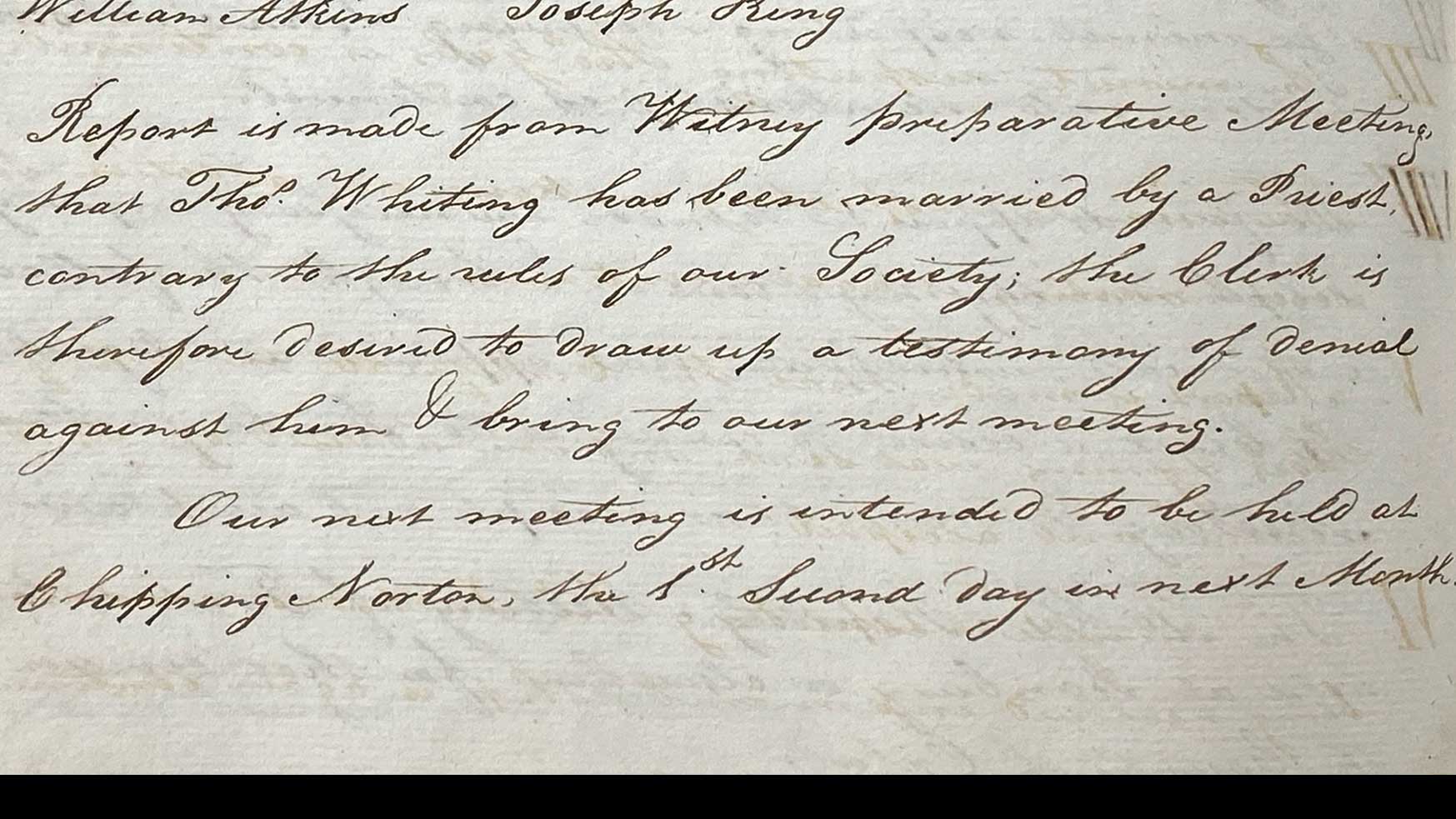 Witney Preparatory Meeting 1st April 1799