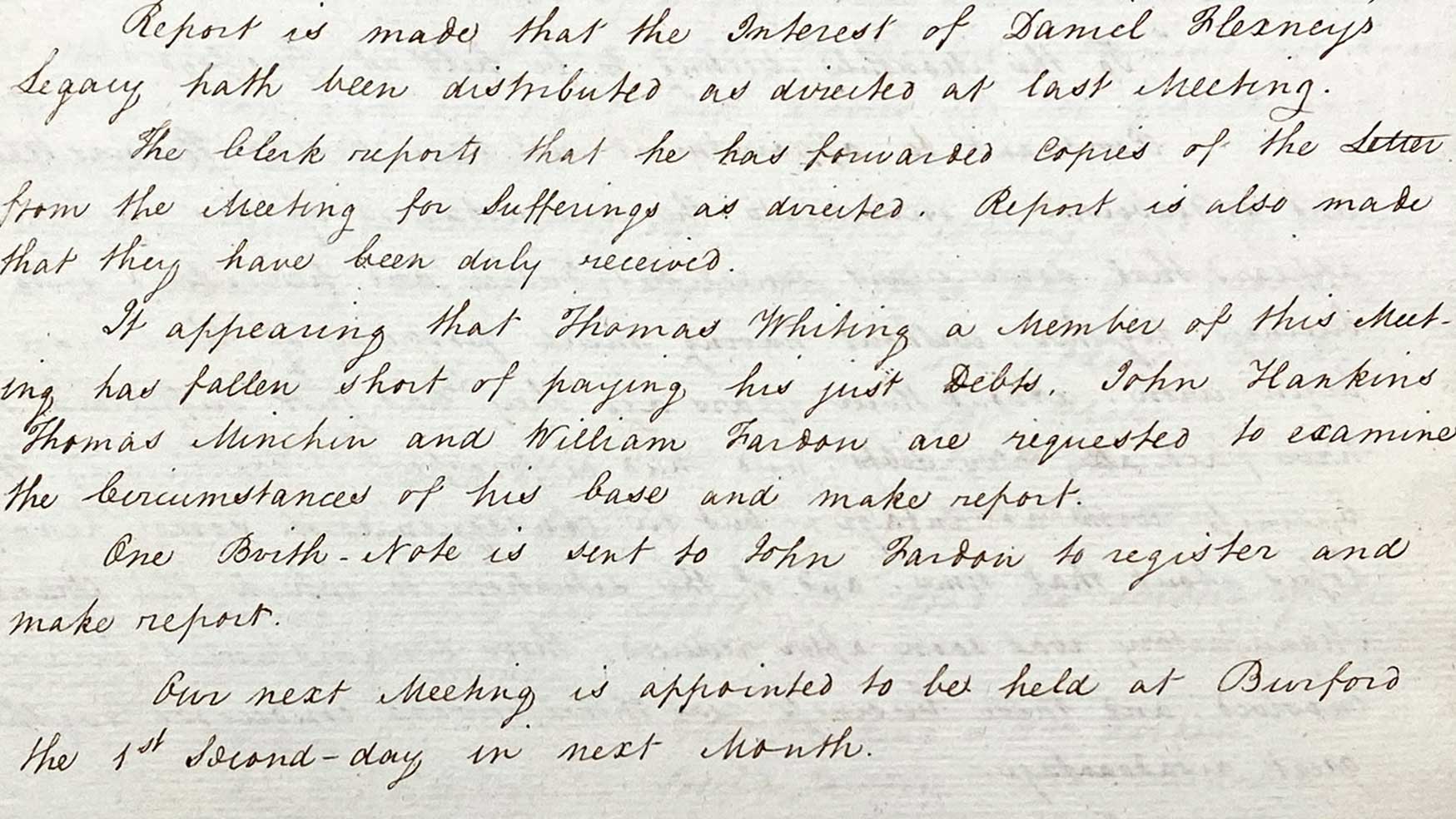 Witney Monthly Meeting of 13th March 1797 