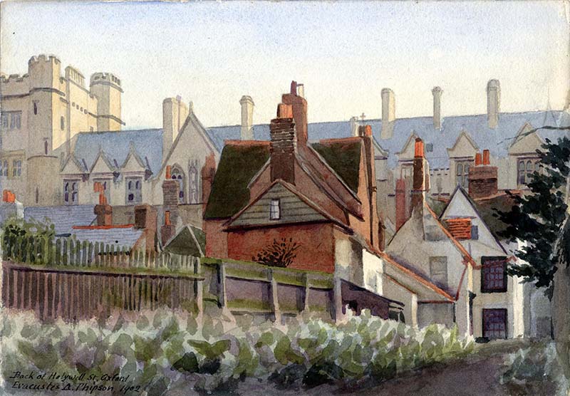 Back of Holywell Street, Oxford, 1902. 
