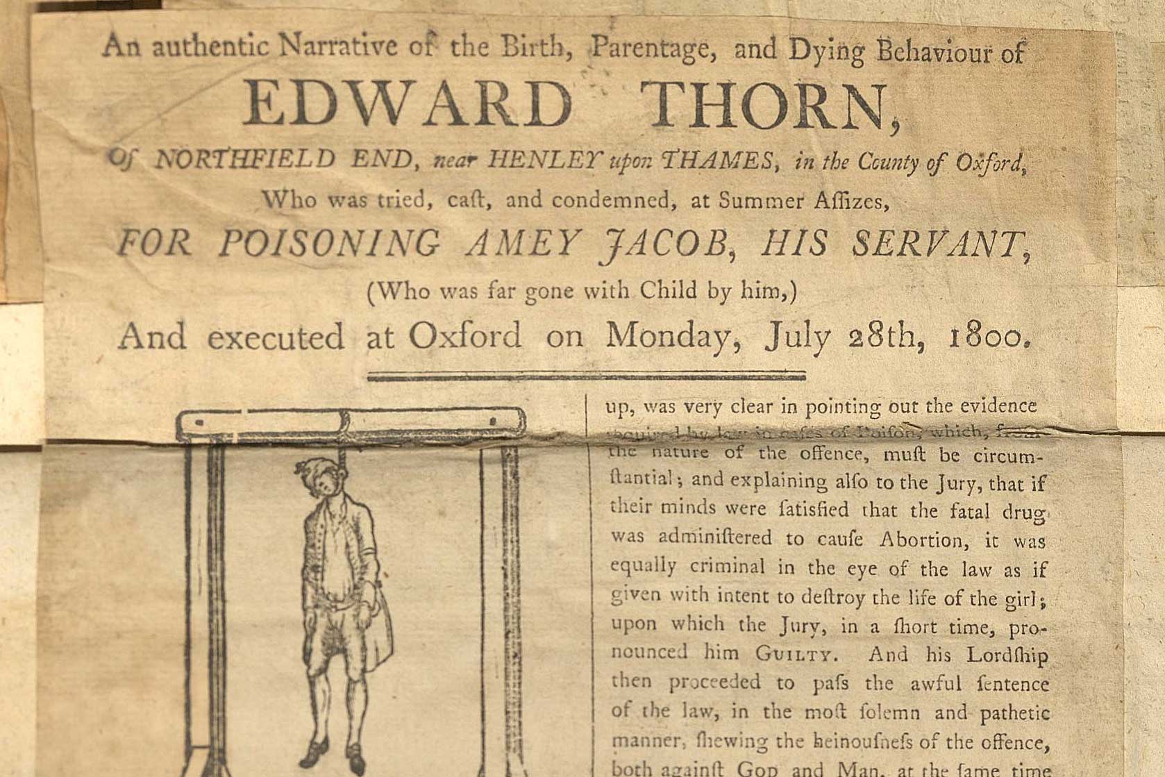 ‘An authentic narrative of the birth, parentage and dying behaviour of Edward Thorn’, 1800
